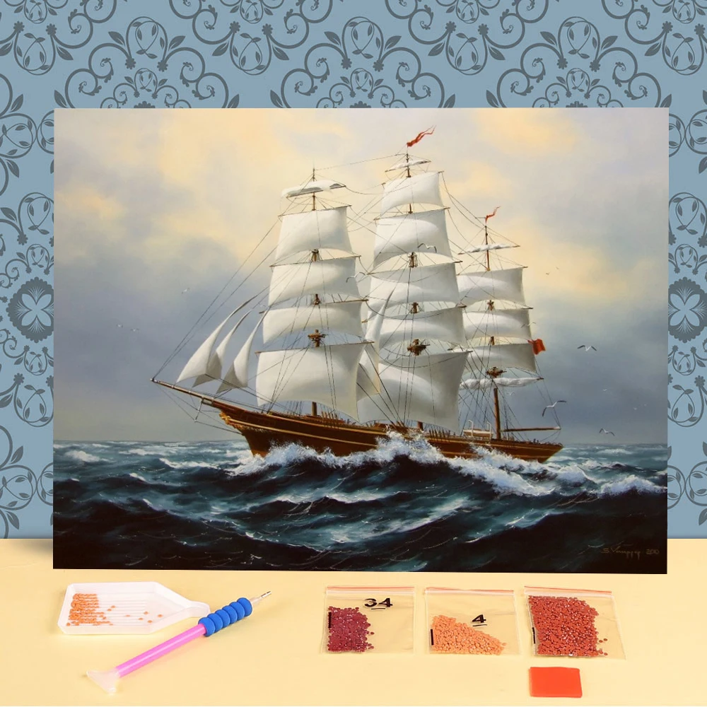 Landscape Sailboat Ocean Diamond Painting Cross Stitch Bedroom Decoration  Custom Photo Personalized Gifts 2023 New Free Shipping