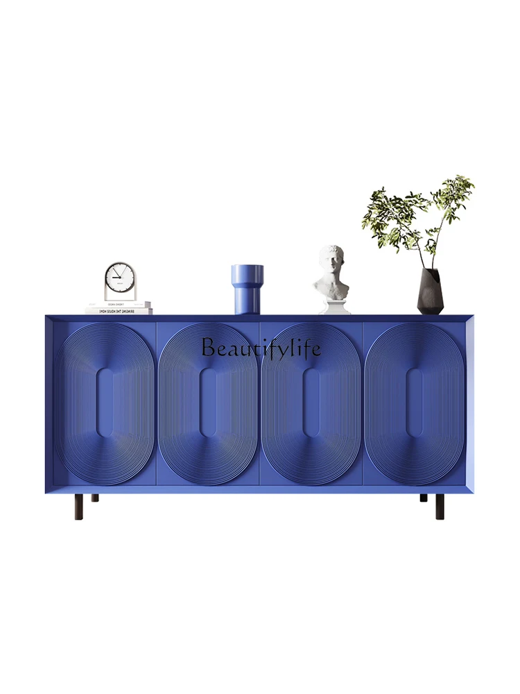 Nordic Style Solid Wood Sideboard Good-looking Embossed Italian Style Affordable Luxury Style Entrance Entrance Cabinet