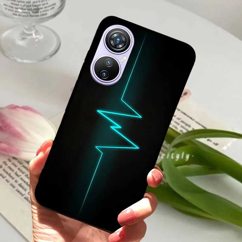 Animal Cartoon Soft Silicone Black Phone Case, 6.67 Premium Cover