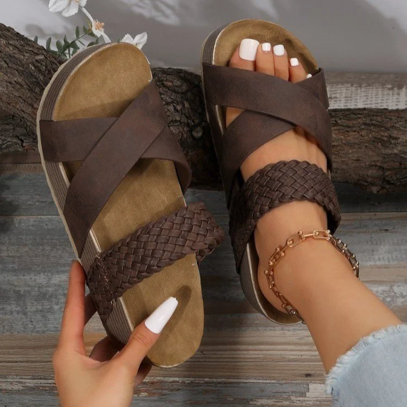 

Platform Sandals For Women Casual Open Toe Sandals Roman Wedges Womens Slippers with Backs Rubber Sole Slippers for Woman