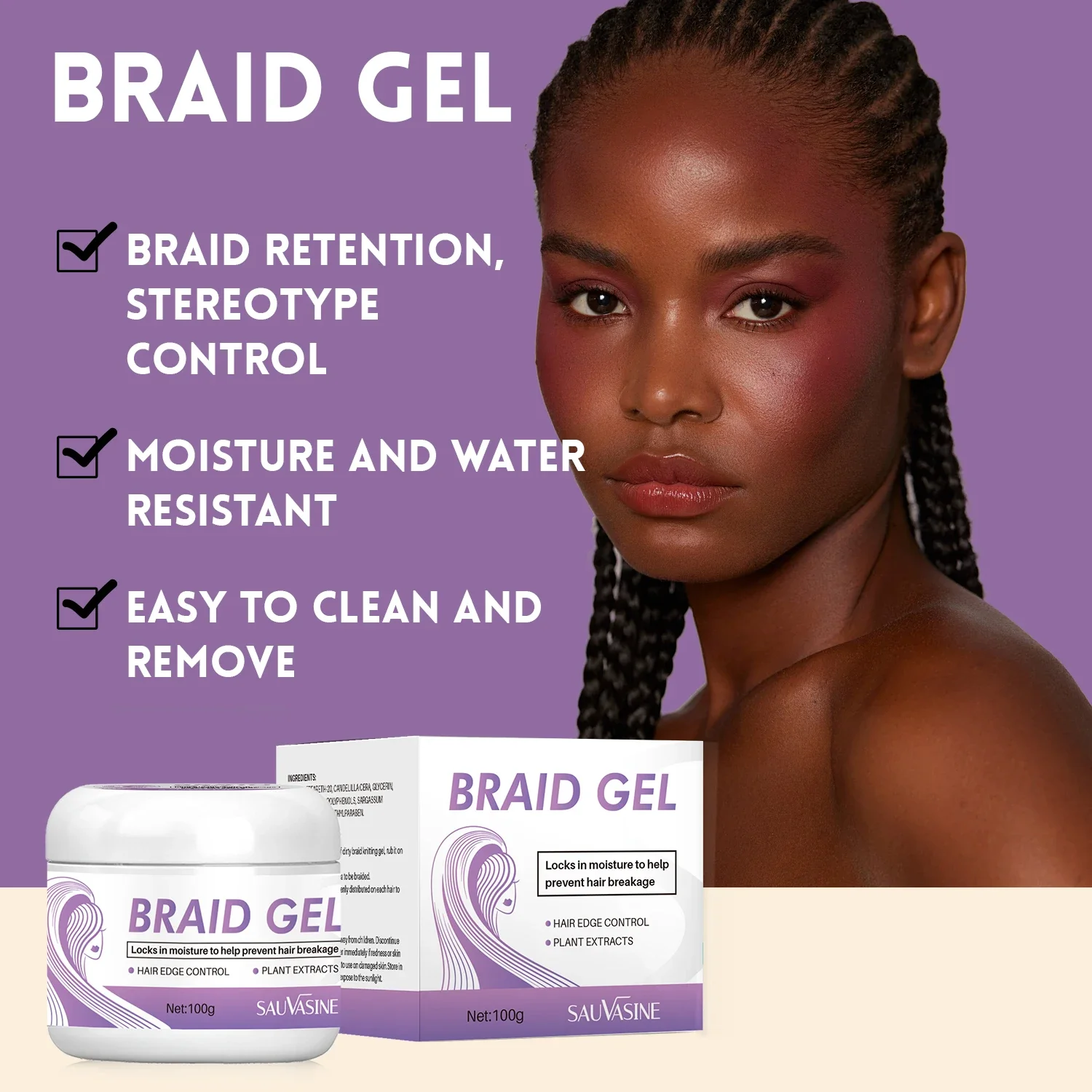 Braiding Gel Afro Hair Style Hair Styling Gel Hair Care Products Dreadlocks Cornrow Box Braidings Styling Adhesive For Men Women