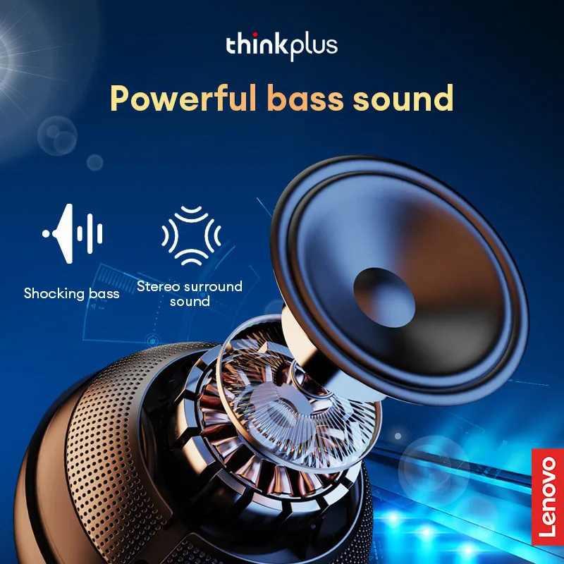 Lenovo TS5 Choice Wireless Bluetooth V5.3 Speaker Outdoor Long Endurance Loudspeaker Subwoofer Portable Surround Sound Player