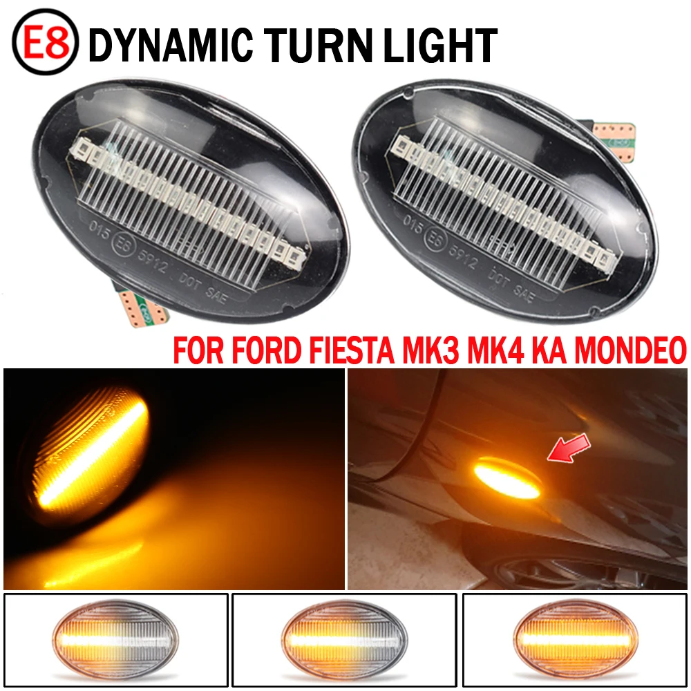 �帣�� �� ���̵� ��Ŀ ������ �����̴� ��, ���� Fiesta MK3 MK4 KA Mondeo Transit Tourneo LED ���̳��� �� �ñ׳� ����Ʈ