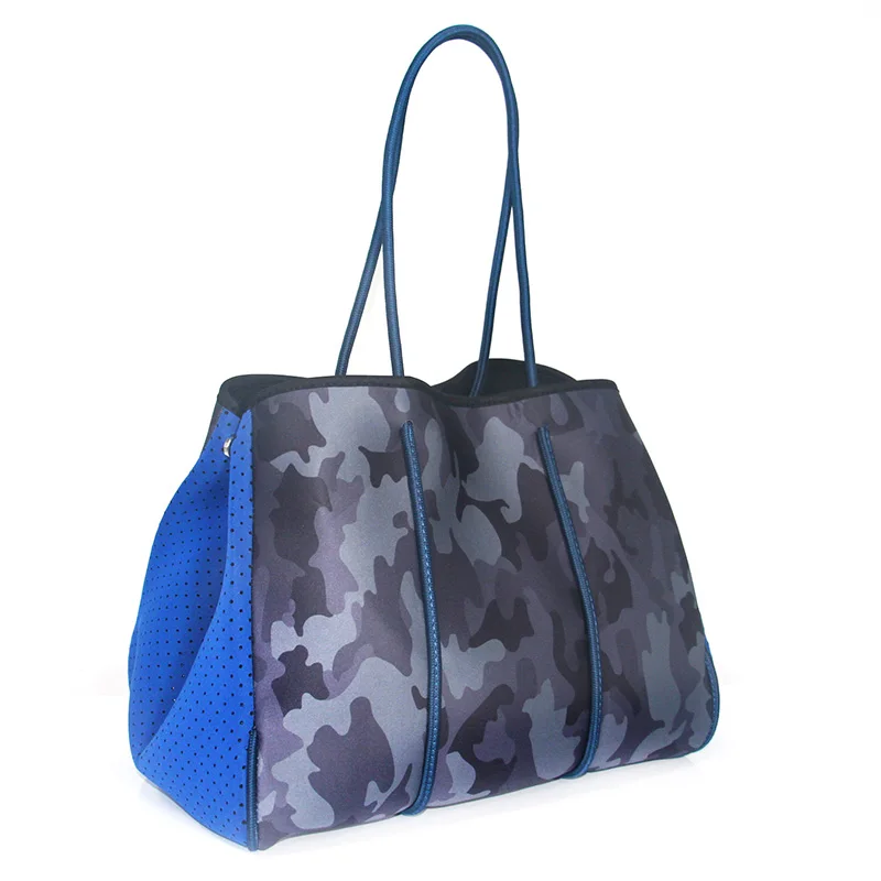 Clearance Sale Fashion Multipurpose Perforated Large Neoprene Tote Bag For Women,Summer Handbag Neoprene Tote Beach Bag