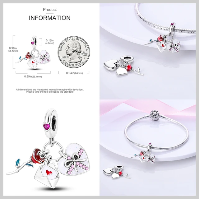 Valentine's Day Gift Charms 925 Sterling Silver Love Heart Cupid Baby Charms  Fit Pandora Original Bracelet