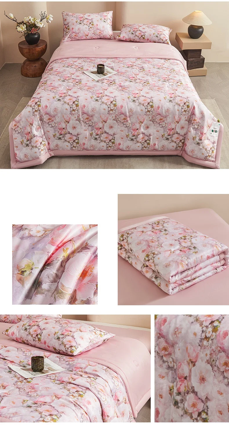 1pc Skin-friendly Quilts Soft Duvet Single/Double/Queen Size Comforter Quilted Blanket Home Bedspread 여름이불 (No Pillowcase)