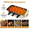 Pukomc Electric Smokeless Indoor Grill, Non-Stick Cooking Removable Plate, Portable Korean BBQ Grill with Removable Temperature 4