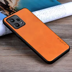 Luxury Vintage Leather Skin Phone Case - Stylish Protective Cover for Realme 9 4G (Yellow)