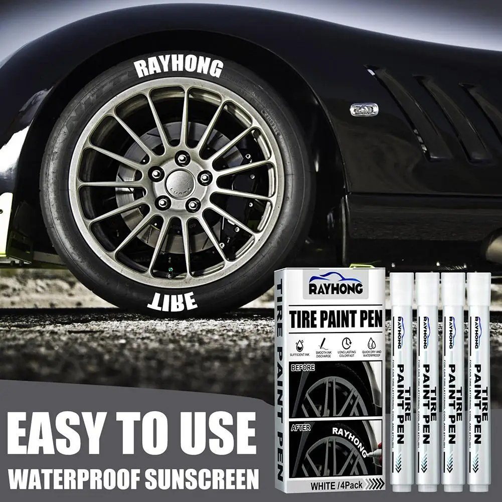 Tire Marker Pens For Car Tire Lettering, Waterproof Permanent Oil Based Paint Marker, Auto Rubber Metal Tires Paint Pen Mar K0C9