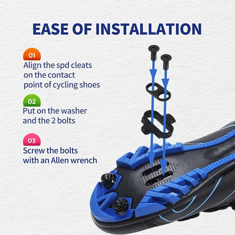 Bike Cleats Mountain Bike Shoes Cleats Shimano SH51 SPD MTB Cleats Multi-Release Spd Pedal Cycling Shoes Clips Set Bicycle Accessories