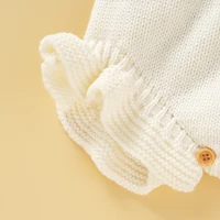 Knitted Acrylic Spaghetti Straps Sleeveless Baby Girls Summer Rompers Portable Infant Jumpsuit Toddler Bodysuit For 0-18 Months 4