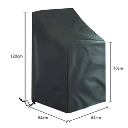 Premium Outdoor Stacking Chair Cover - Durable Dustproof Garden Furniture Protector with Storage Bag (64x64x120 70cm)