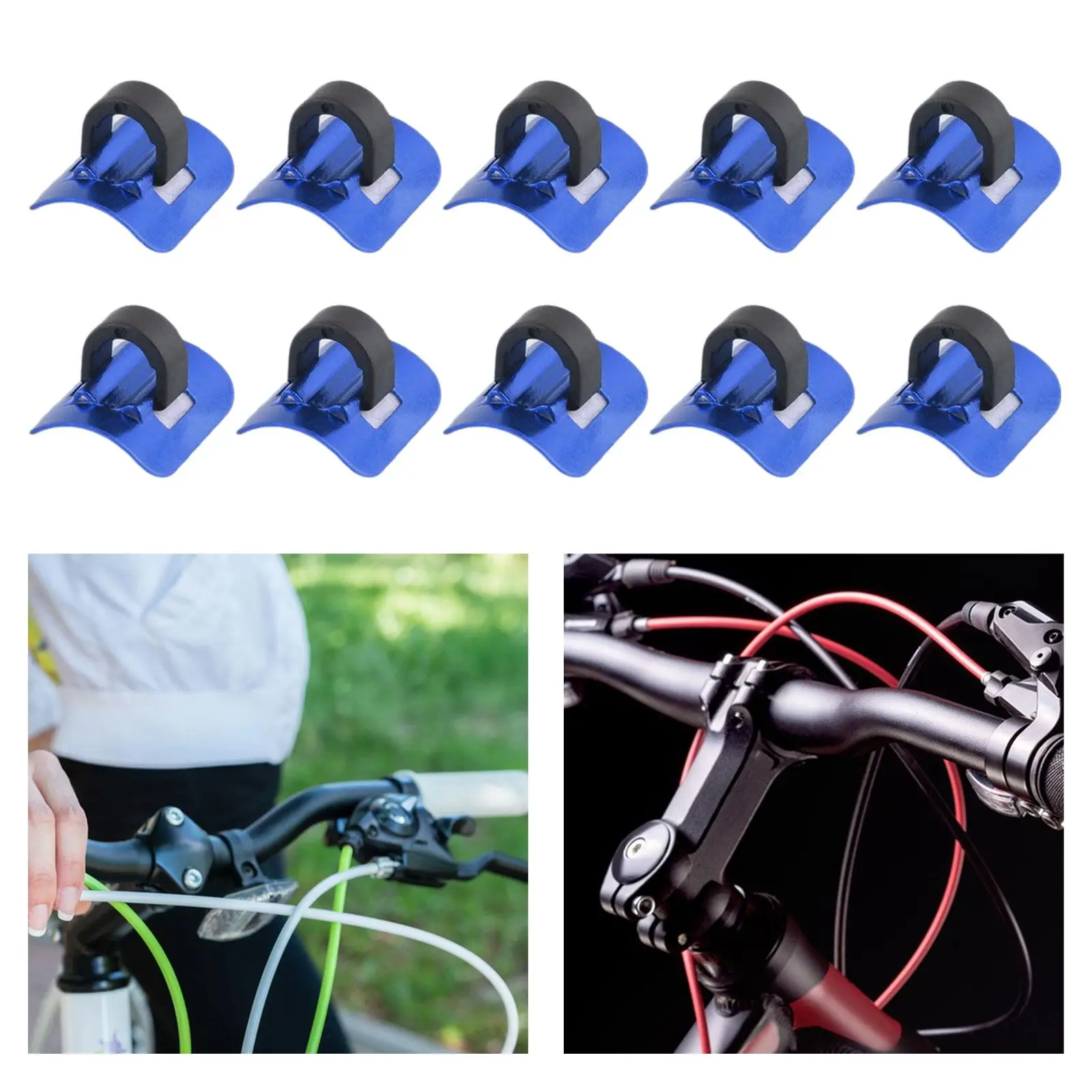 10x Bike Cable Clips Bicycle Fork Brake Cable Housing Clamps Durable Bicycle Brake Housing Buckle for Folding Bikes Cycling