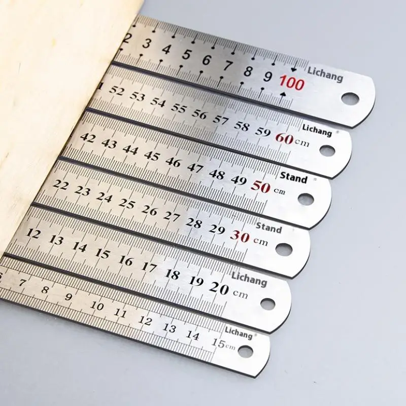 Stainless Steel Straight Ruler - Precision Measuring Tool for Home  School 152030405060100cm