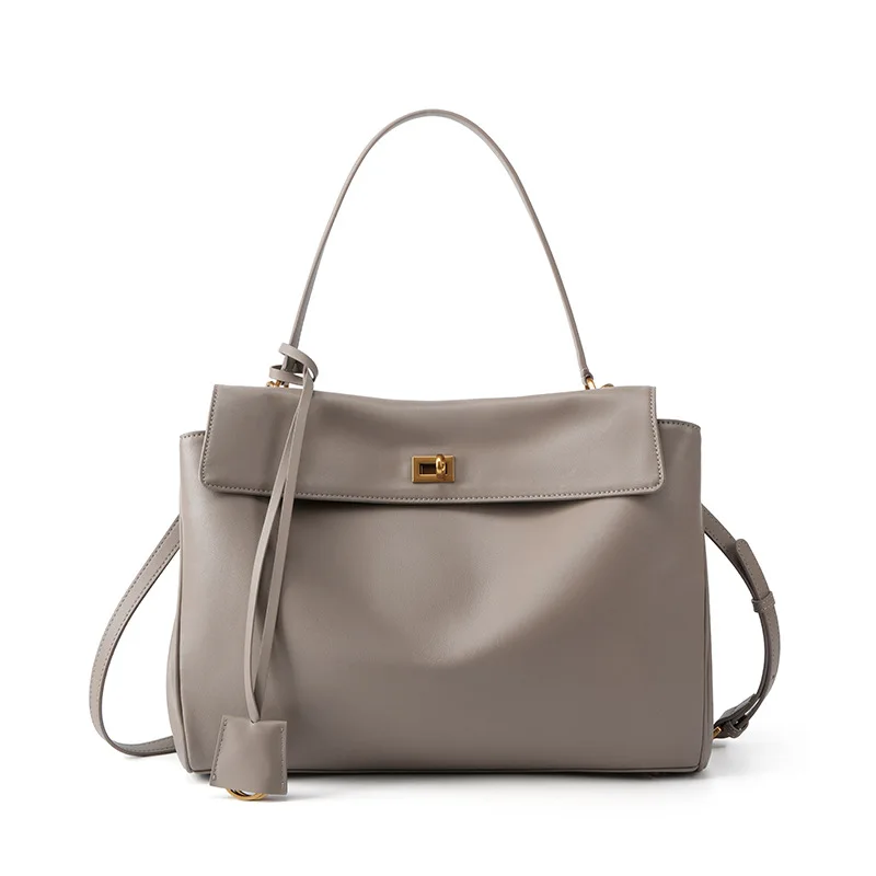 Large Capacity Women's Leather Handbag High-End Single Shoulder Crossbody Tote for Commuting 1