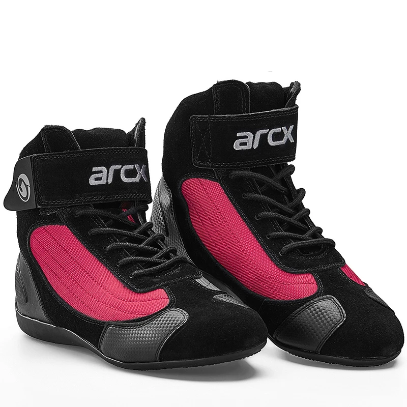 Men's Motorcycle Leather Boots Motorbike Sneaker Microfiber Leather Adventure Touring Boots Motorcyclist Anti-slip Shoes