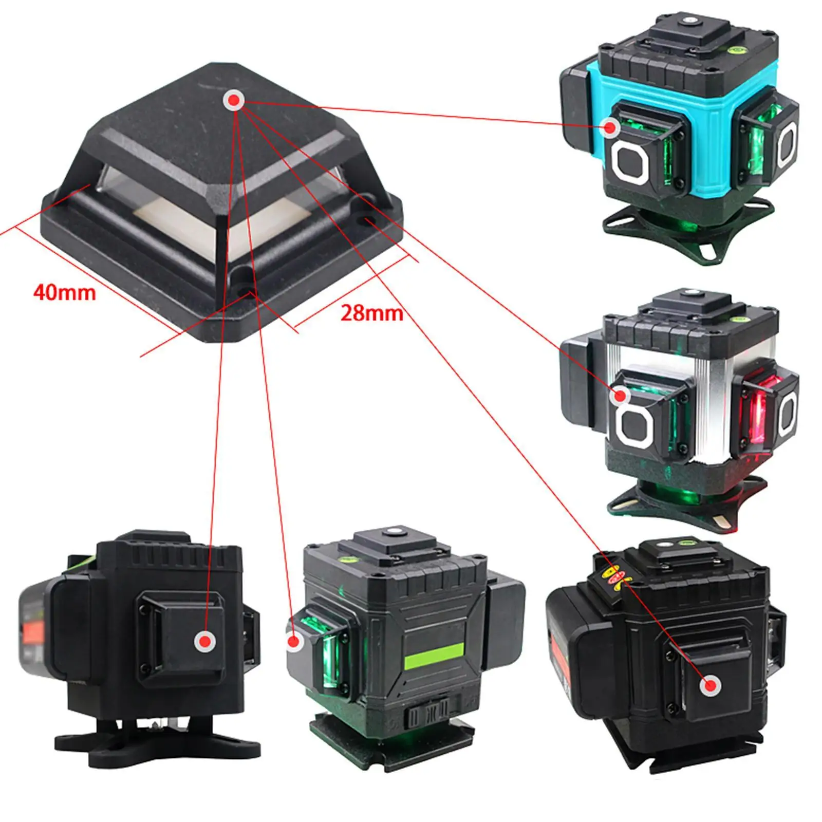 12 Lines Laser Level Meter ABS Protective Cover Lightweight Waterproof Easy to