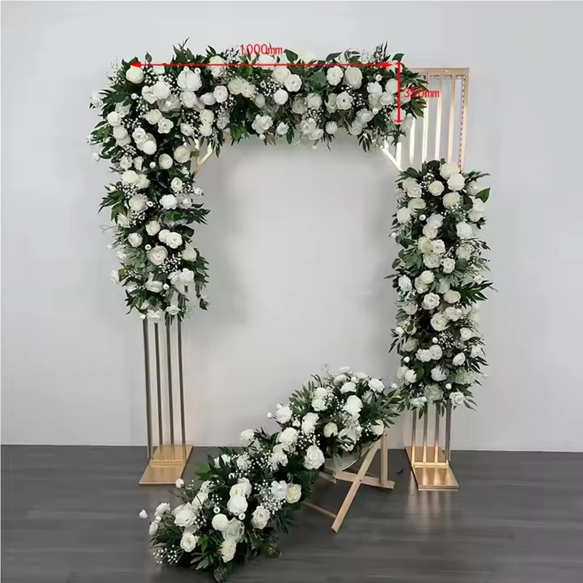 1 set)Gold Metal Backdrop Stand for Wedding Event Wedding flower Backdrop Arch Frame