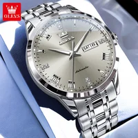 OLEVS 7062 Business Men's Watches Waterproof Weekly Calendar Automatic Mechanical Watch Waterproof Stainless Steel Roman Scale 2