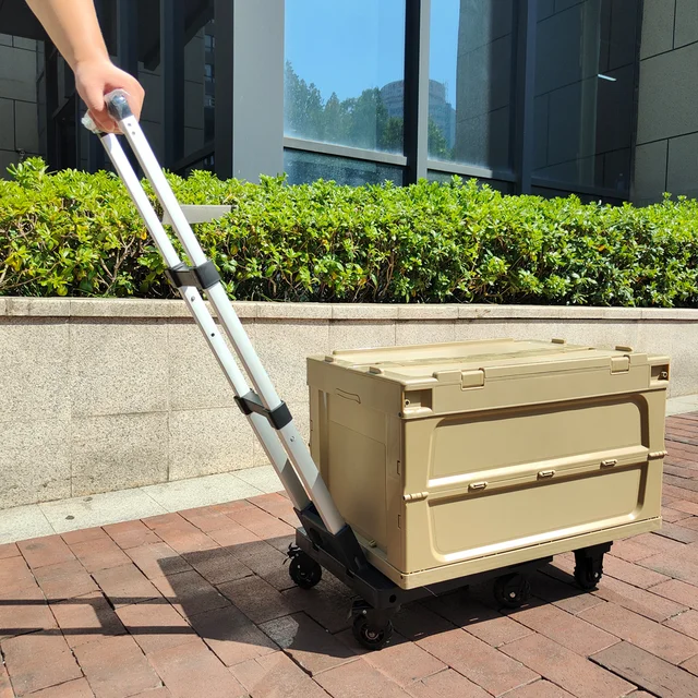 75 Kg -Os Nehéz Tehercsuklási Meghosszabbítható Szállítási Platform Dolly Kocsi Kézi Univerzális Kerekek Fékkel - Image 6