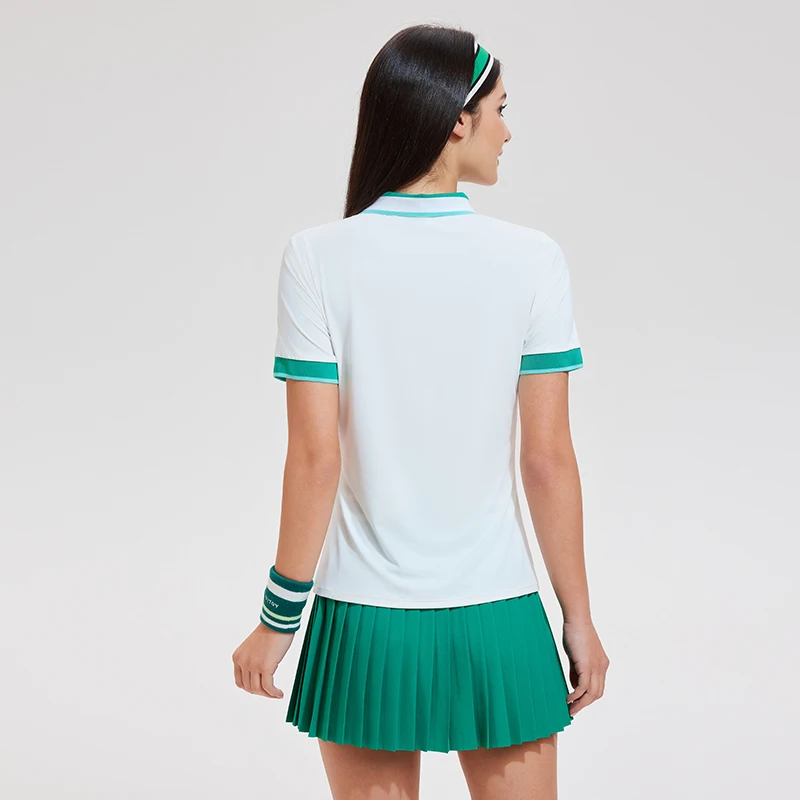 New Summer Women Fitness Yoga T Shirt Golf Quarter Zipper Fashion Lady Top Short Sleeve Sports Tennis Polo Shirts For Girls