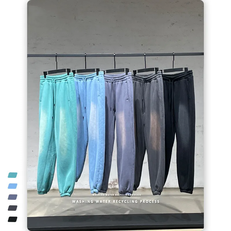 

Autumn winter 2022 faded old Plush loose pants men's fashion brand legged couple sports casual pants