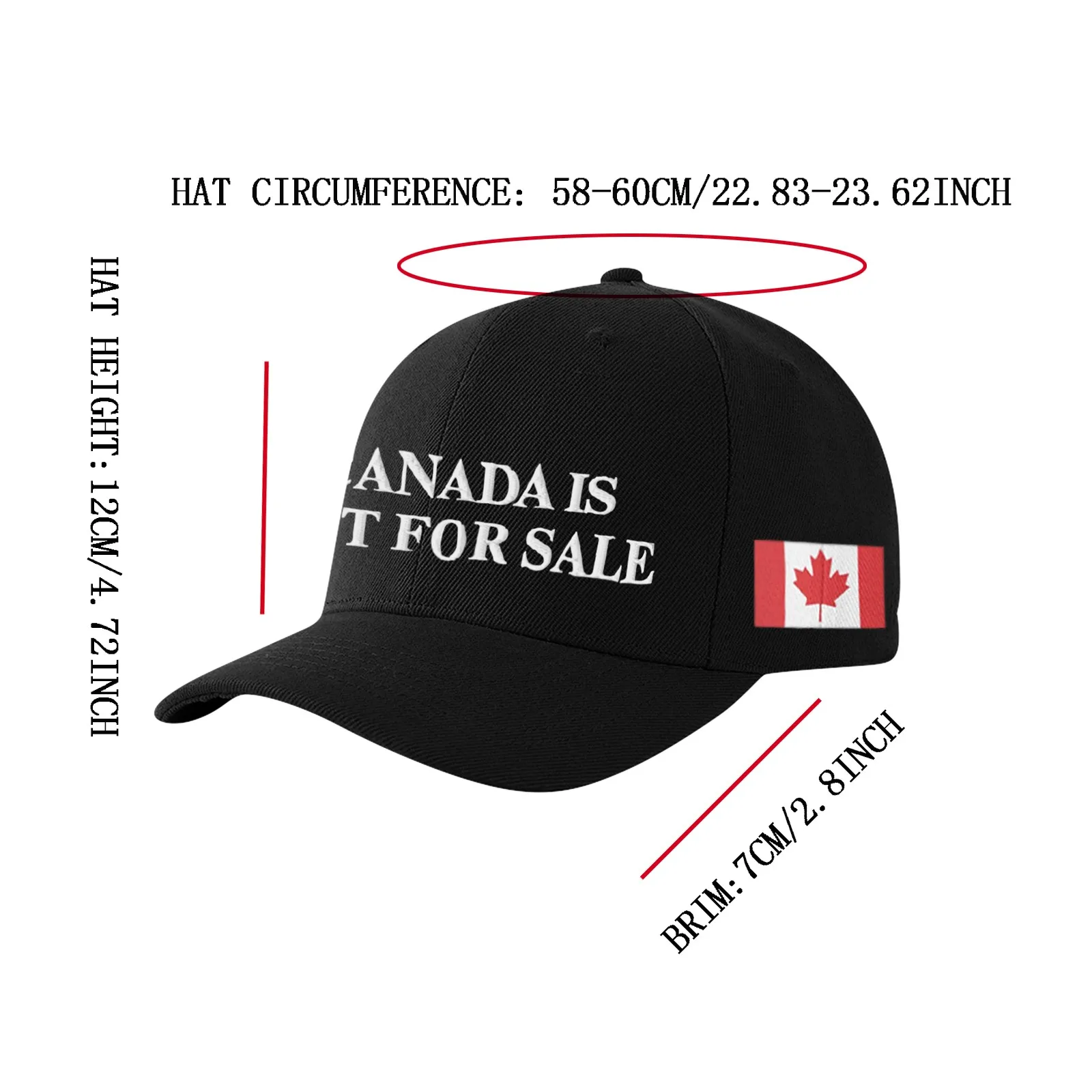 Premium Quality Red Baseball Cap Canada Is Not For Sale Embroidered Design Perfect For Outdoor Activities And Casual Wear 6