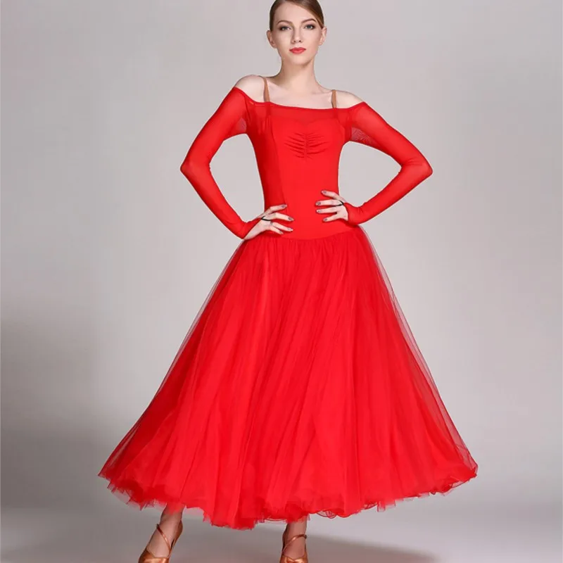 

Women Girls Elegant Sexy Back Dance Performance Standard Ballroom Dress