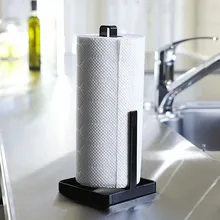 

1Pc Metal Kitchen Roll Paper Towel Holder Bathroom Tissue Stand Napkins Rack Home Kitchen Storage Accessories Black White
