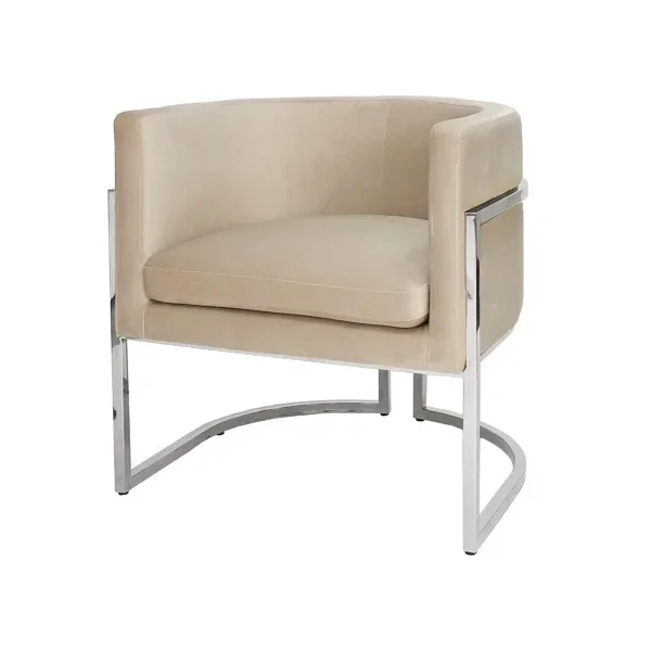 Dining Chair Chinese Style Stainless Steel Armrest