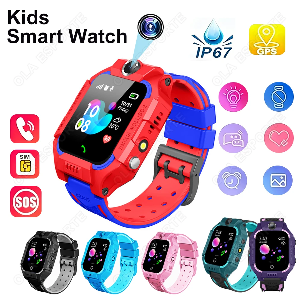 2026 New Kids Smart Watch HD Camera SOS GPS Location Sim Card Call Child SmartWatch Waterproof For Boys Girl Student Gift HW12 1