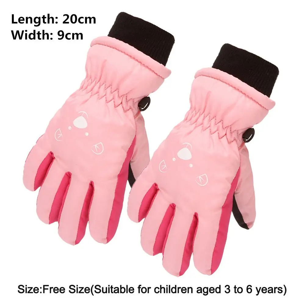 Waterproof Kids Ski Gloves Warm Non Slip Cartoon