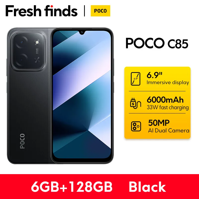 【Światowa Premiera】Smartfon POCO C85 Global Version 128/256GB Helio G81-Ultra, bateria 6000mAh, ekran 6.9", aparat 50MP, 33W, NFC