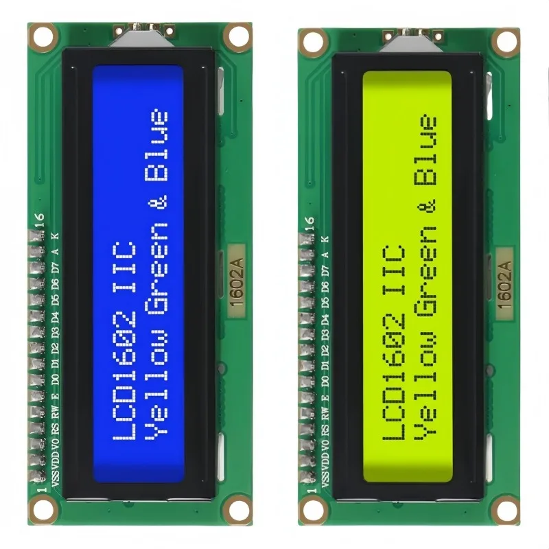 1 LCD1602 LCD display screen Blue screen/yellow-green screen 5V solder pin header IIC/I2C 1602A module