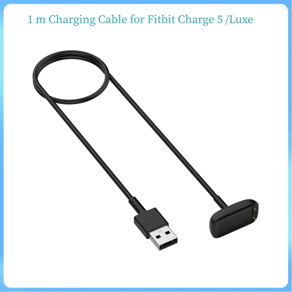 

3pcs/lot 1m Charging Cable for Fitbit Charge5 Luxe Fast Charging Stable Output Efficient Smart Watch Dock Charger Watch Accessor