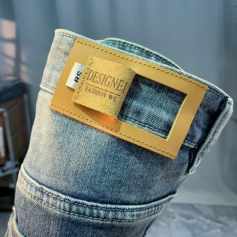 High-End Affordable Luxury Jeans Men's 2024 Spring New Slim Fit Skinny Pants Saggy Casual Fashion Brand Embroidered Trousers