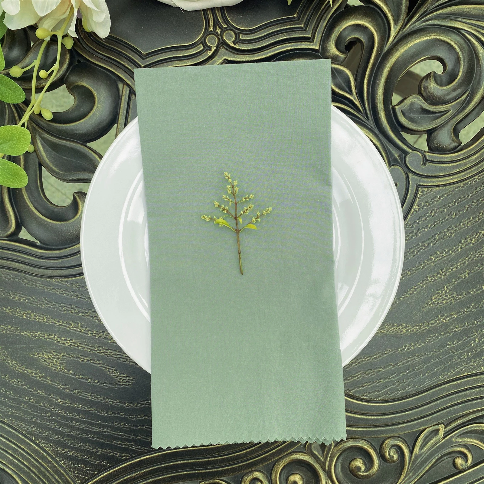 Description Picture 6 of item6PCS 36X36CM Pink Napkins 100% Cotton Cloth Napkins Dinner Table Serviettes Soft Washable Reusable Weddings Parties Restaurant