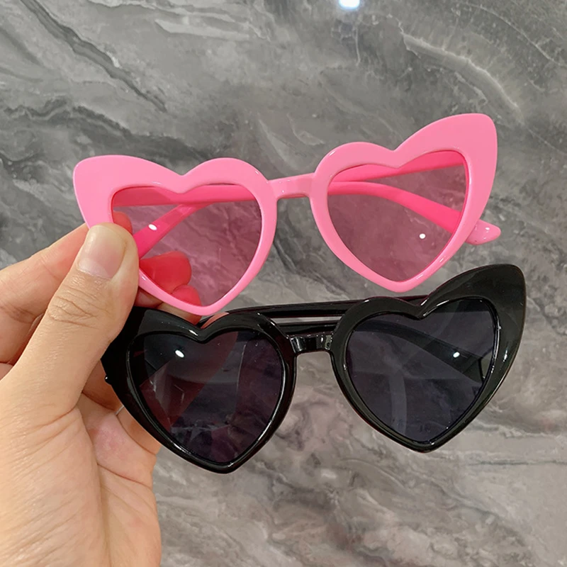 Gafas de sol con forma de corazón para niños y niñas, lentes de sol para  bebés que combinan con todo, a la moda| | - AliExpress