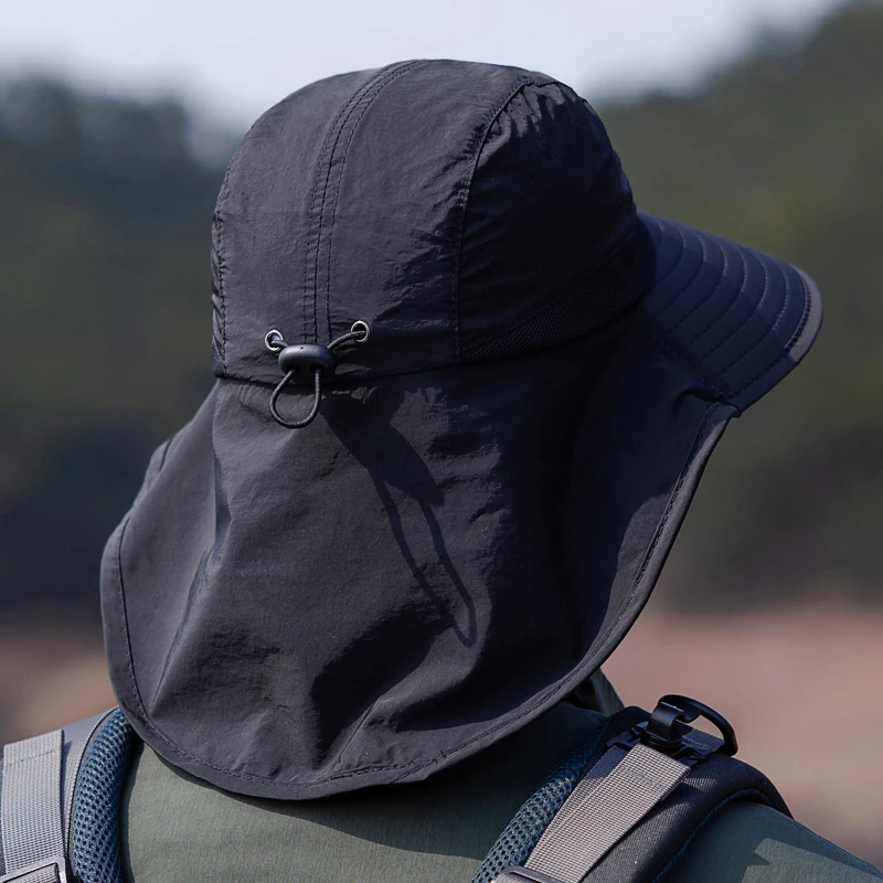 Xinbaoguan polyester 9249 summer men's and women's large brimmed shawl fisherman hat quick drying breathable sunshade hat