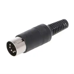 Universal Male DIN Plug Socket Connector for Chassis Cable Mounting (Multi - Pin Options) (Black)