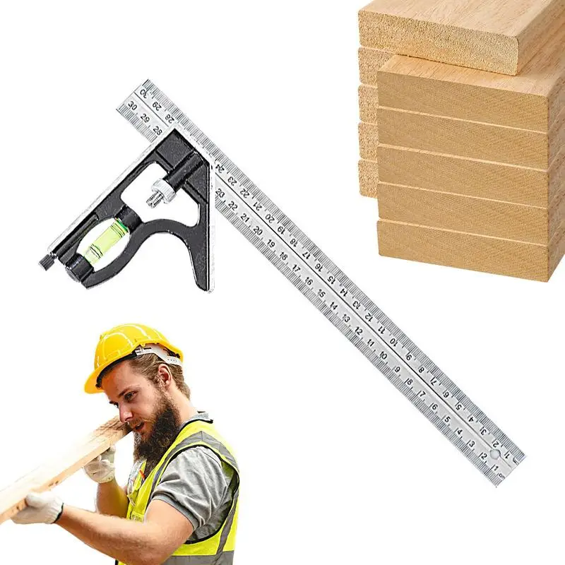 사각 눈금자 스테인레스 스틸 마킹 눈금자, 목공 마킹용 다기능 눈금자, 목수용 DIY 수공예품 프레임