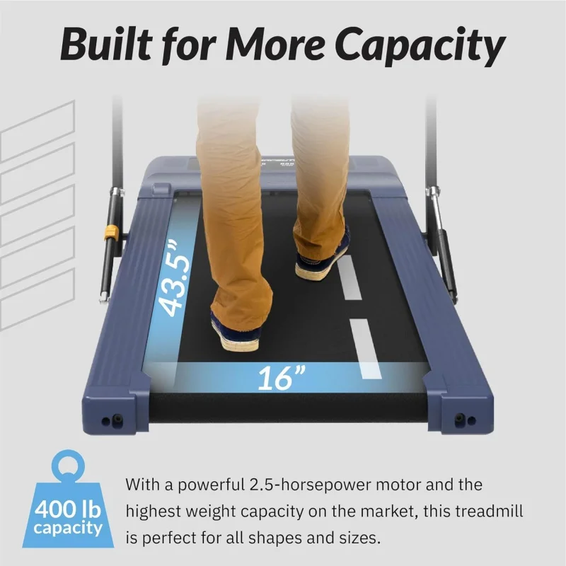 400 Lb. Capacity Heavy-Duty Walking/Jogging Exercise Treadmill-Home Gym Workout Equipment-Foldable Under Desk Design