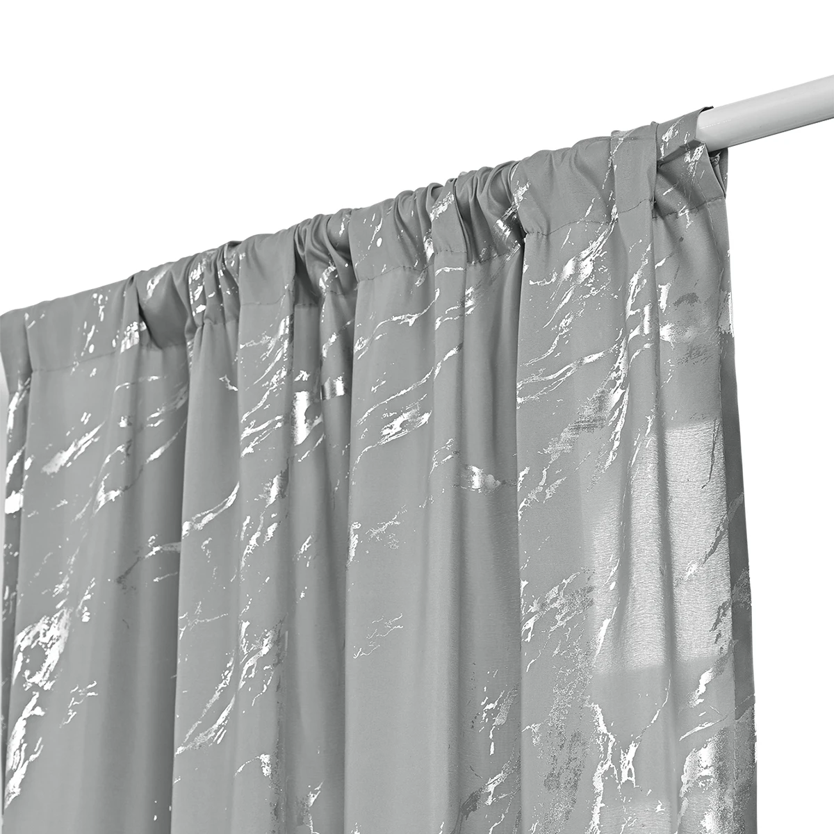 2pcs Luxury Marble Pattern Curtains with Gold Foil Precision, Rod Pocket Window