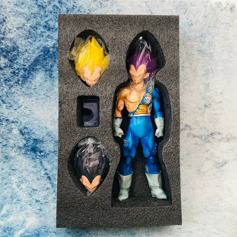Figurine Dragon Ball Vegeta - 8 Têtes Interchangeables - Ultra Ego, Majin, Blue God