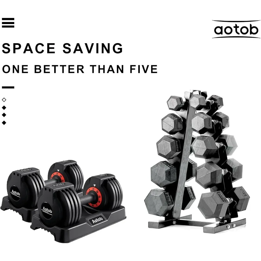 25 LBS Adjustable Dumbbell Set, Anti-Slip Fast Adjusting with Turning Handle, Adjustment for Men and Women, Weights Pair for Com