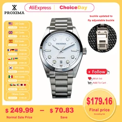 PX1690-2A 37MM Proxima Vintage Men Automatic Mechanical Watches PT5000 Sapphire Stainless Steel Enamel Dial 20Bar 2023 New