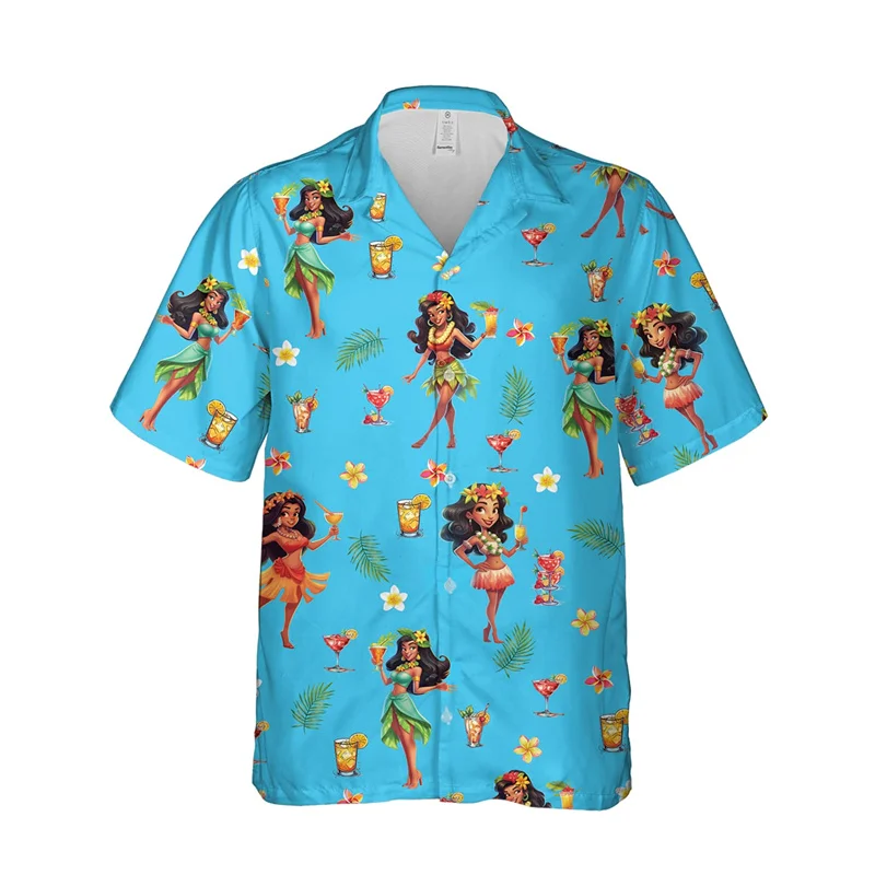 thumbnail image 1 of Camisas de playa con estampado 3D de chica hula para hombre, blusas casuales de manga corta con diseño de bailarina hawaiana, camisas de playa con botones Aloha, blusas para hombre, 1 of 5