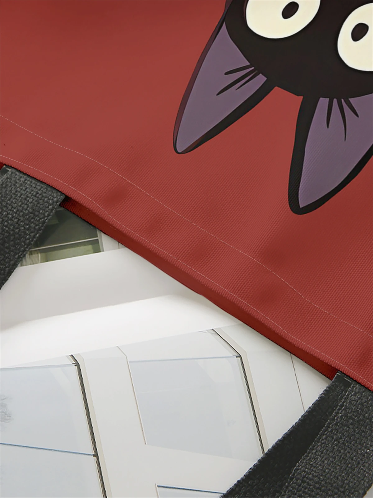 1pc,Gaze Cat handbag, reusable fashionable handbag, multifunctional handbag, printed canvas shopping bag