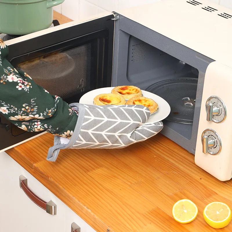 Kitchen Gloves 1/2Pc Heat-Insulation Oven Glove Fingerless Mittens Baking Supplies