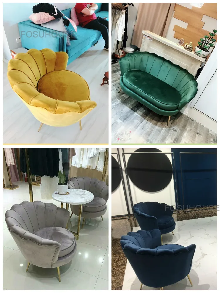 Description Picture 6 of itemNordic Designer Flannel Living Room Chairs Balcony Lazy Sofa Living Room Furniture Luxury Leisure Armchair Bedroom Leisure Sofa